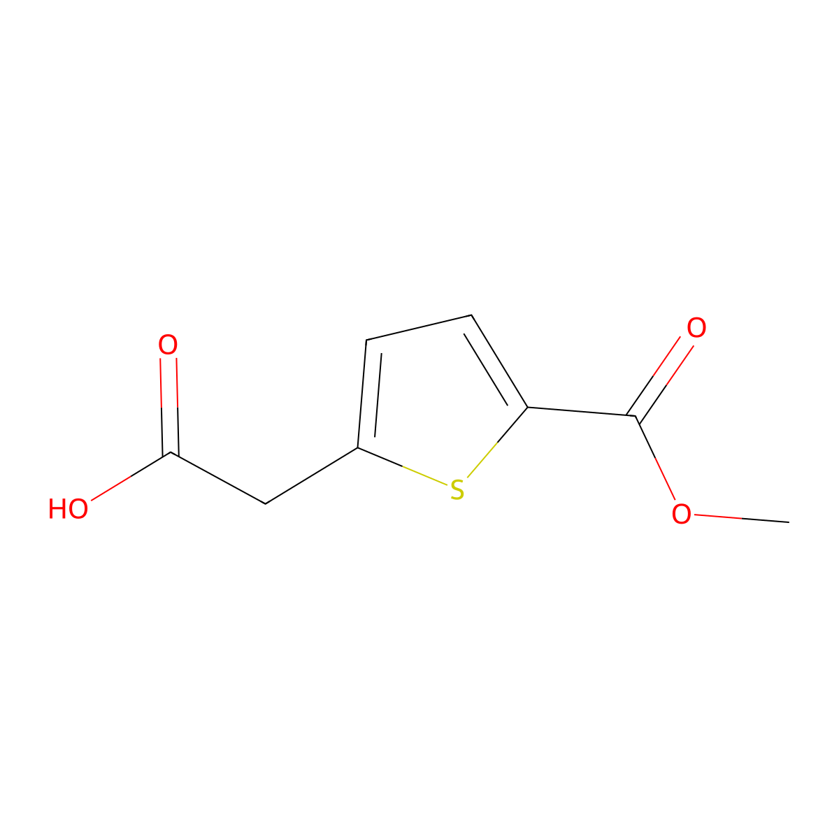 2-(5-(Methoxycarbonyl)thiophen-2-yl)acetic acid molecular structure, CAS 142667-06-9