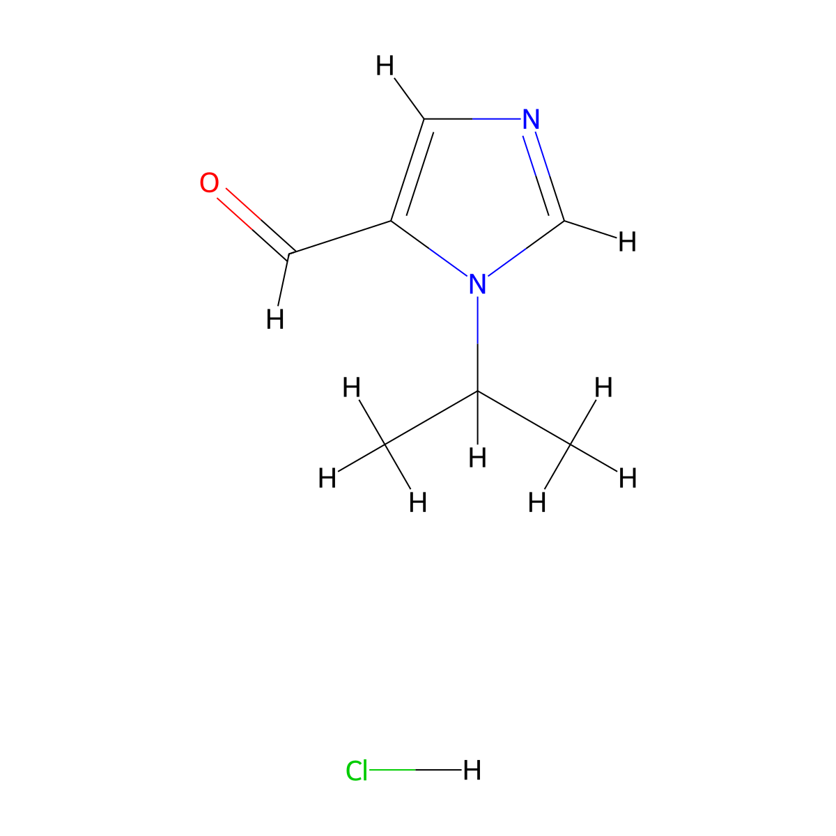 1-isopropyl-1H-imidazole-5-carbaldehyde hydrochloride molecular structure, CAS 1426688-38-1