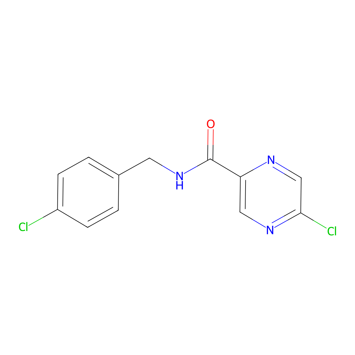 5-Chloro-N-(4-chlorobenzyl)pyrazine-2-carboxamide molecular structure, CAS 1426690-31-4