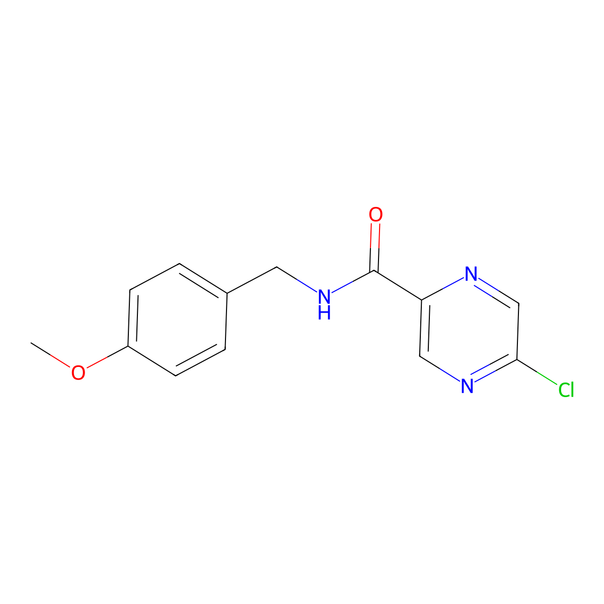 5-Chloro-N-(4-methoxybenzyl)pyrazine-2-carboxamide molecular structure, CAS 1426690-32-5