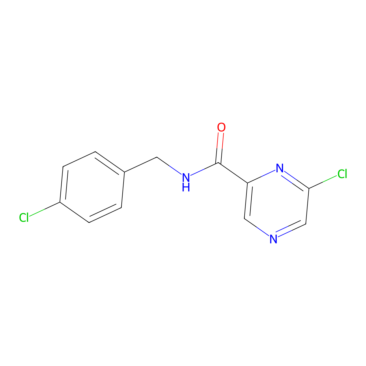 6-Chloro-N-(4-chlorobenzyl)pyrazine-2-carboxamide molecular structure, CAS 1426690-35-8