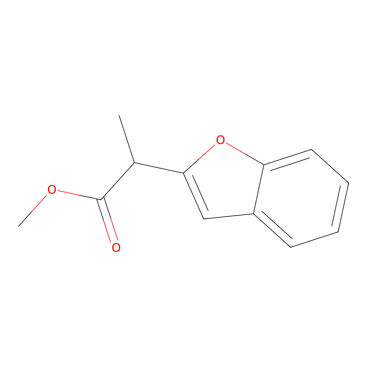 Methyl 2-(benzofuran-2-yl)propanoate molecular structure, CAS 1426798-61-9