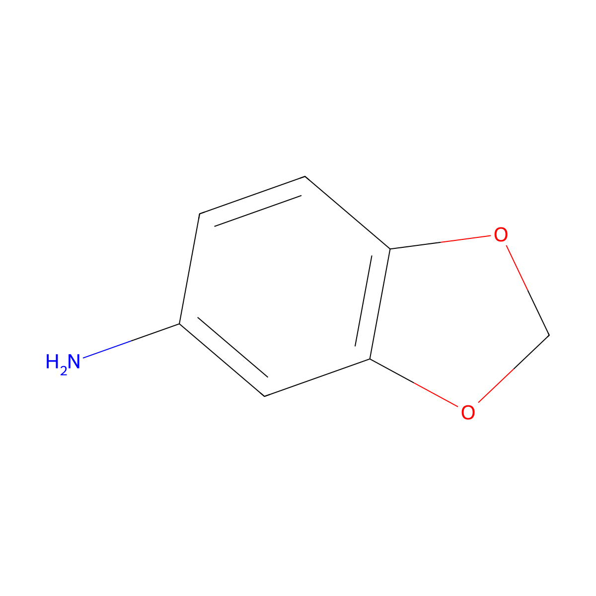 1,3-Benzodioxol-5-amine molecular structure, CAS 14268-66-7