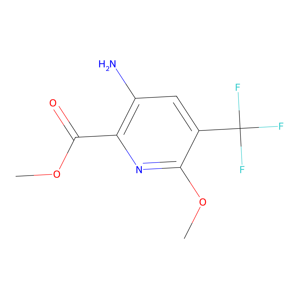 Methyl 3-amino-6-methoxy-5-(trifluoromethyl)picolinate molecular structure, CAS 1426800-88-5