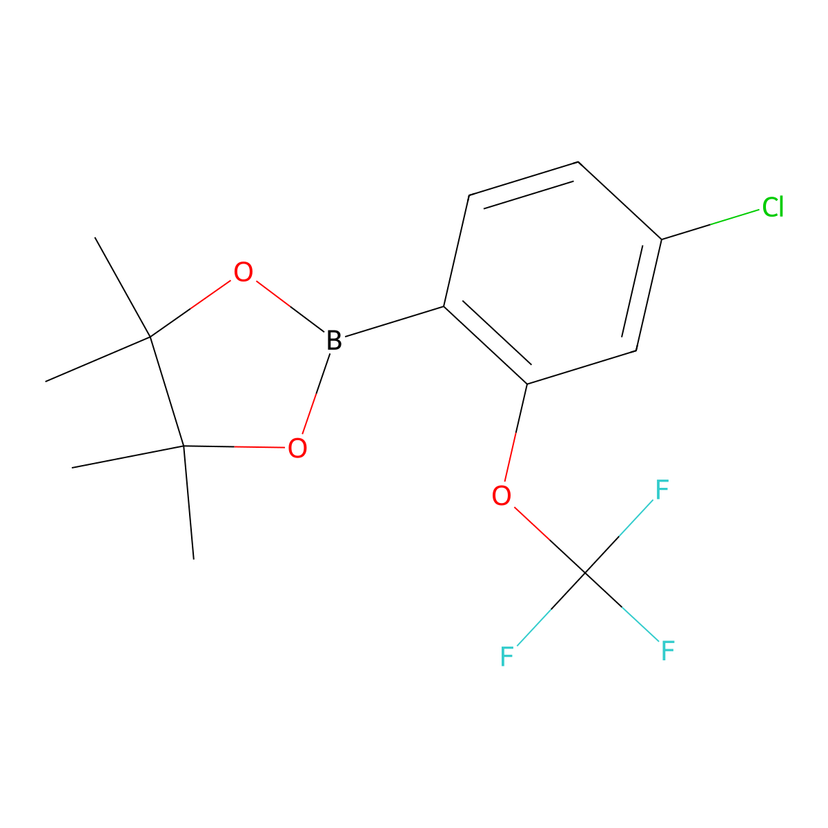 2-[4-Chloro-2-(trifluoromethoxy)phenyl]-4,4,5,5-tetramethyl-1,3,2-dioxaborolane molecular structure, CAS 1426805-56-2