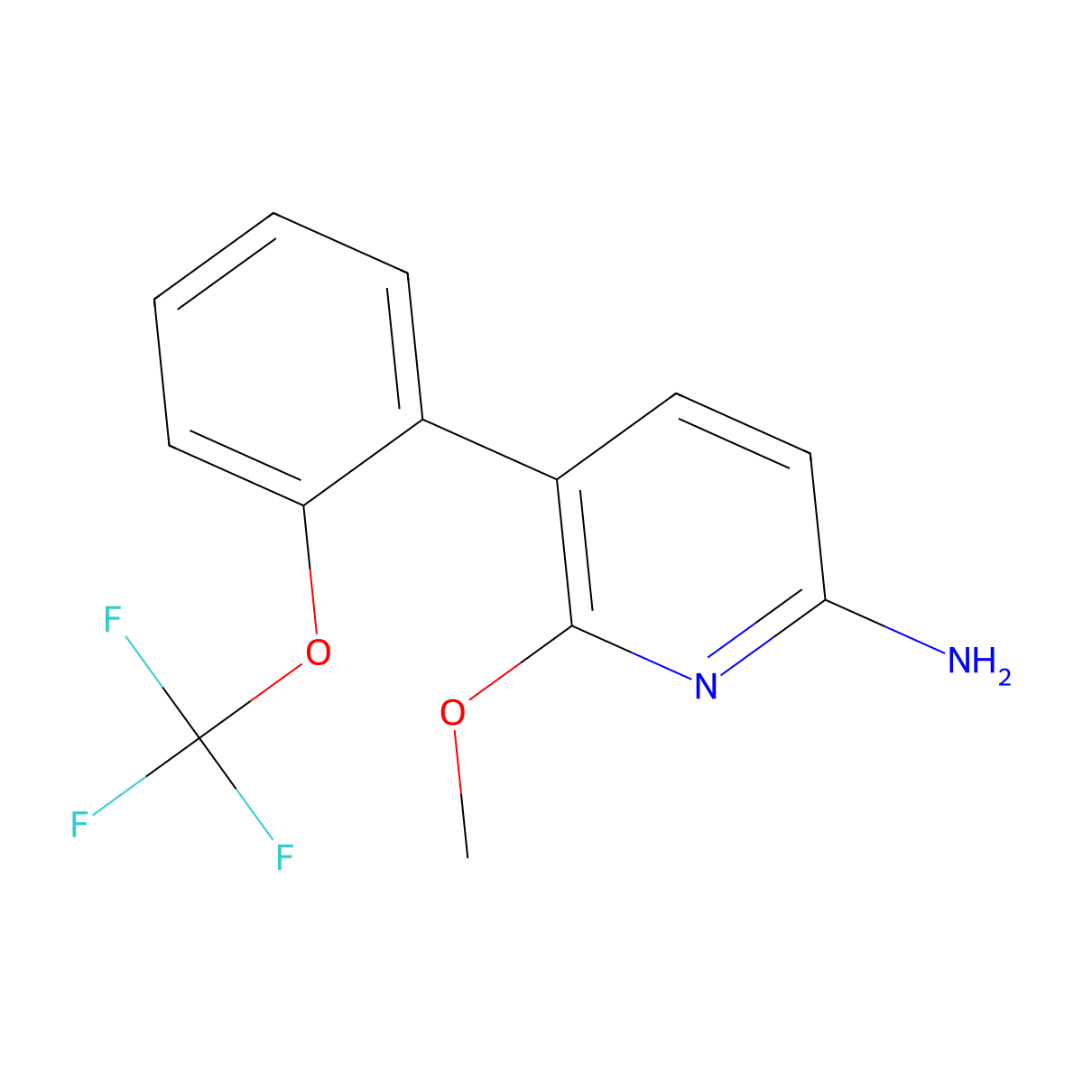 6-methoxy-5-[2-(trifluoromethoxy)phenyl]-2-Pyridinamine molecular structure, CAS 1426806-62-3