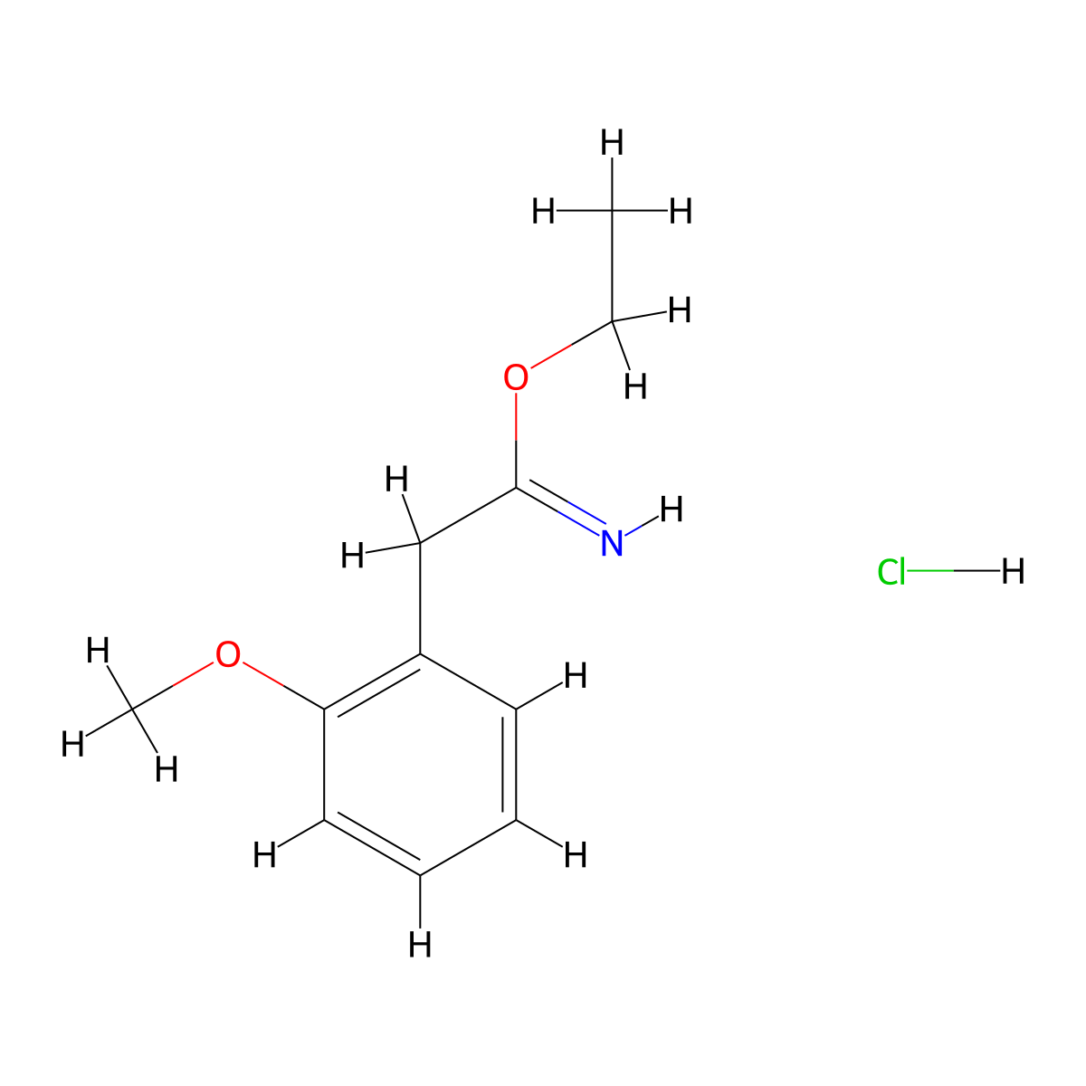Ethyl 2-(2-methoxyphenyl)ethanecarboximidate hydrochloride molecular structure, CAS 142682-69-7