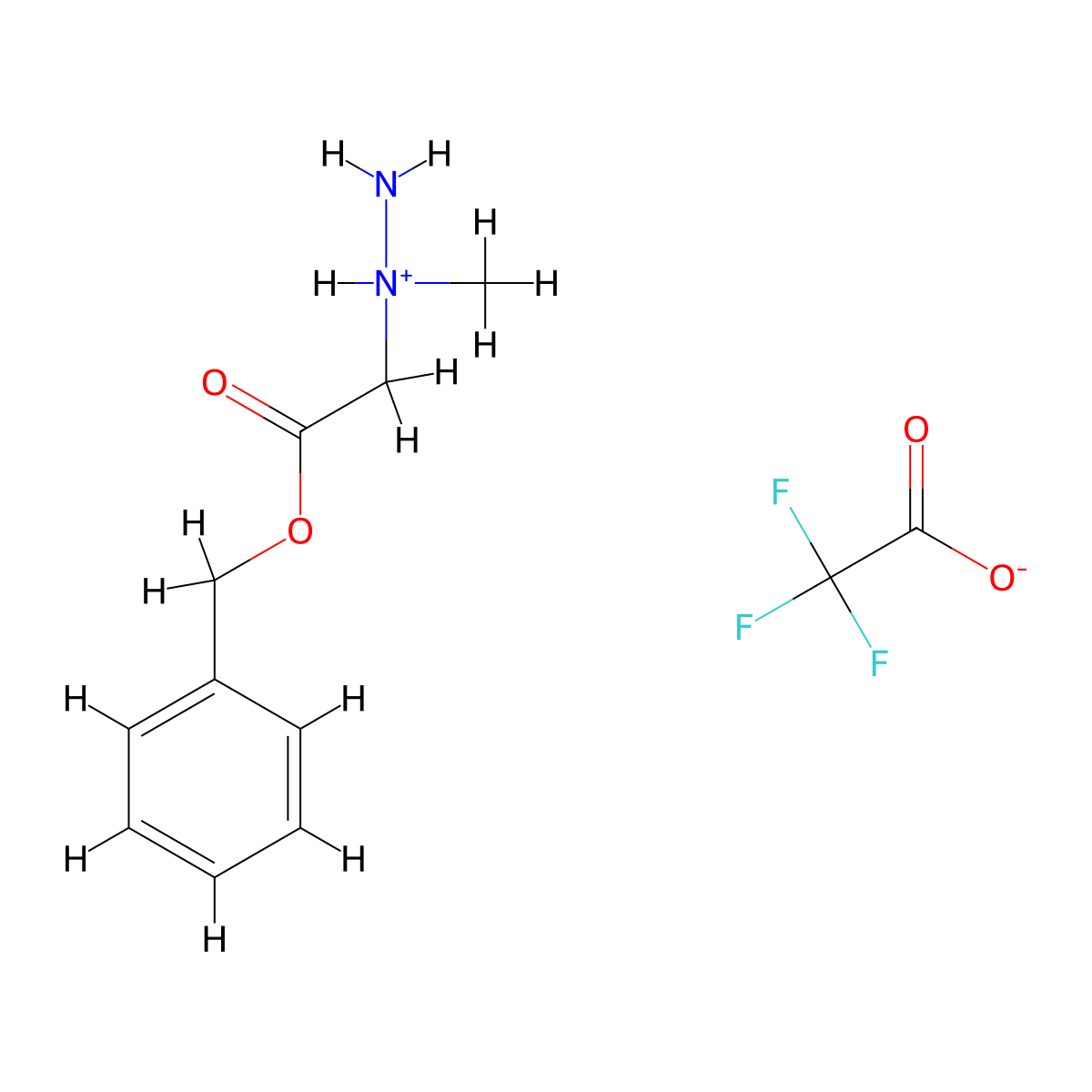 1-[2-(Benzyloxy)-2-oxoethyl]-1-methylhydrazinium trifluoroacetate molecular structure, CAS 142683-68-9