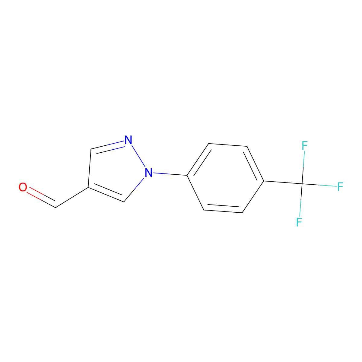 1-(4-(trifluoromethyl)phenyl)-1H-pyrazole-4-carbaldehyde molecular structure, CAS 1426830-32-1