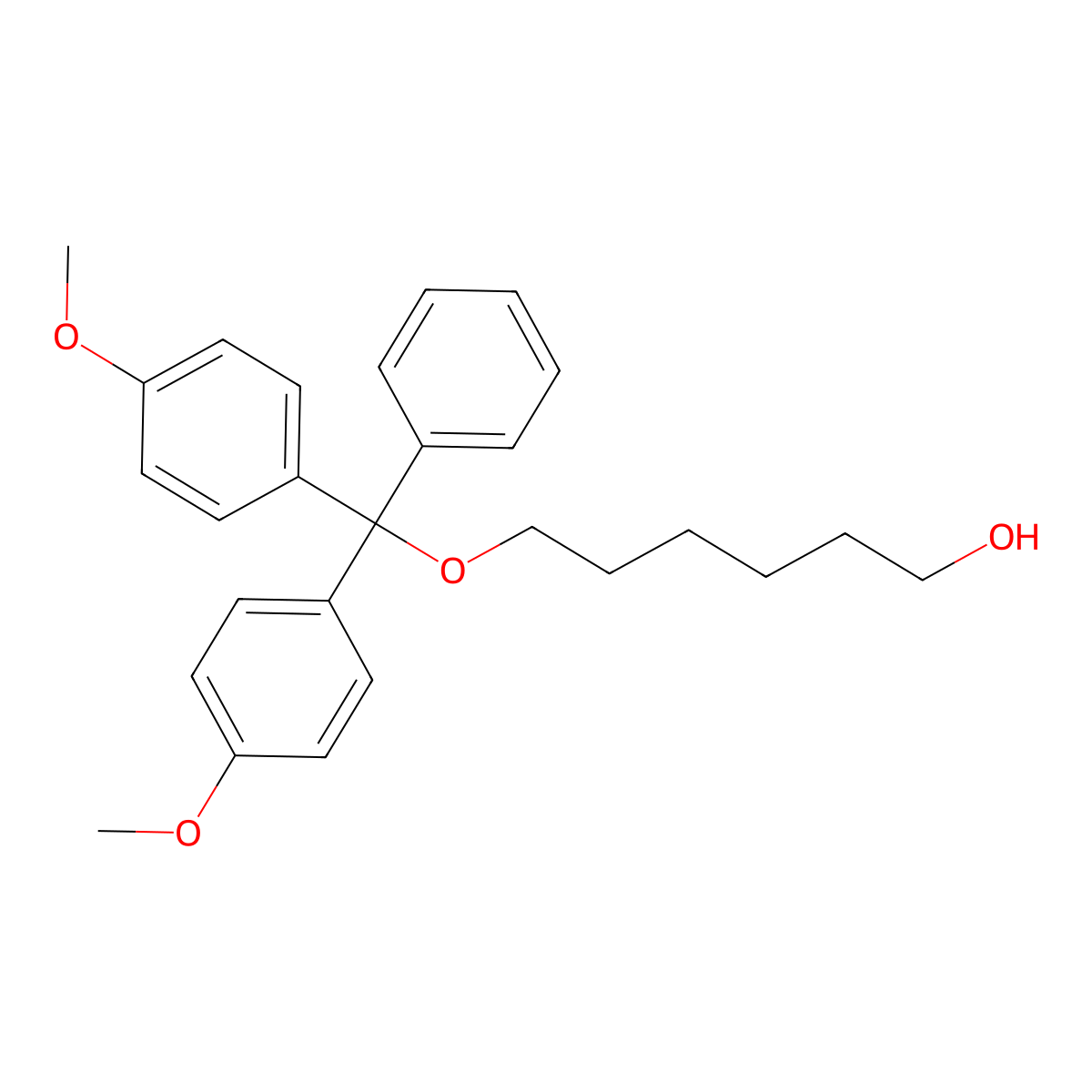 6-(Bis(4-methoxyphenyl)phenylmethoxy)-1-hexanol molecular structure, CAS 142685-32-3