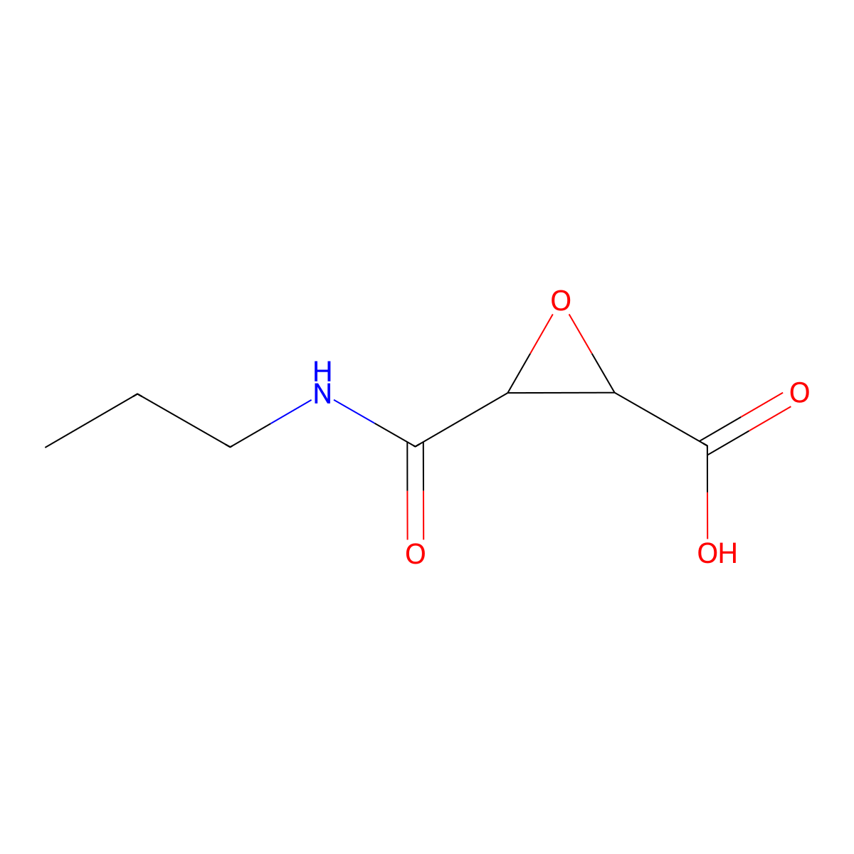(2S,3S)-3-(propylcarbamoyl)oxirane-2-carboxylic acid molecular structure, CAS 142685-89-0