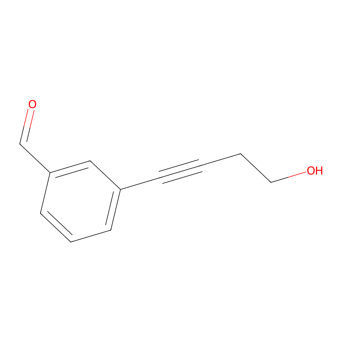 3-(4-Hydroxy-but-1-ynyl)-benzaldehyde molecular structure, CAS 142686-47-3