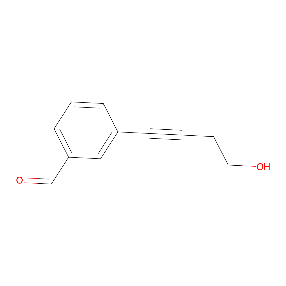 3-(4-Hydroxy-but-1-ynyl)-benzaldehyde molecular structure, CAS 142686-47-3