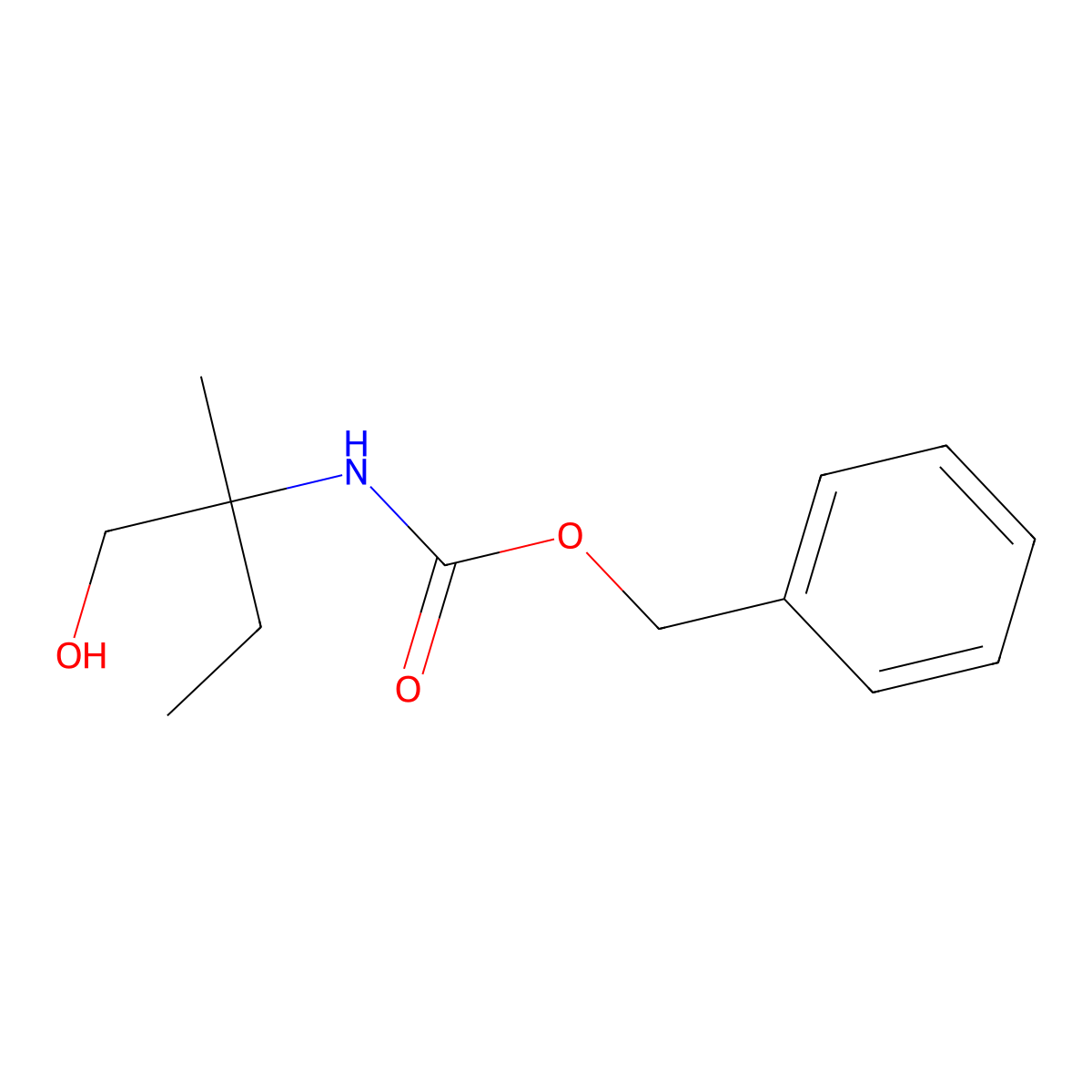 Benzyl (1-hydroxy-2-methylbutan-2-yl)carbamate molecular structure, CAS 142687-98-7