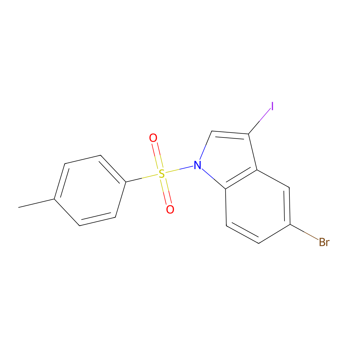 5-Bromo-3-iodo-1-tosyl-1H-indole molecular structure, CAS 142688-28-6