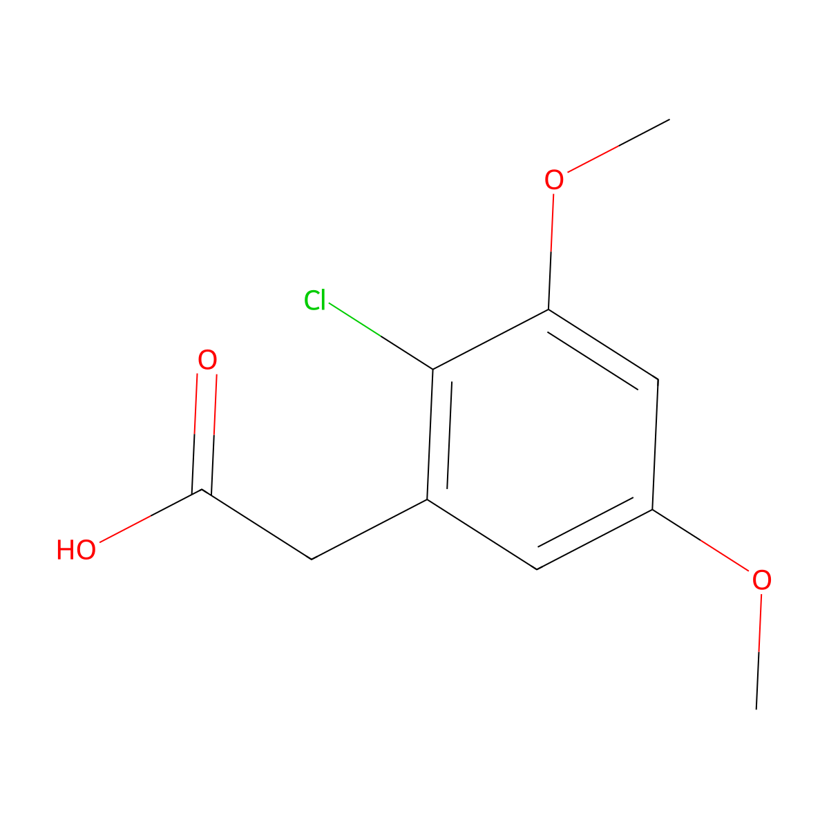 2-(2-Chloro-3,5-dimethoxyphenyl)acetic acid molecular structure, CAS 142688-96-8