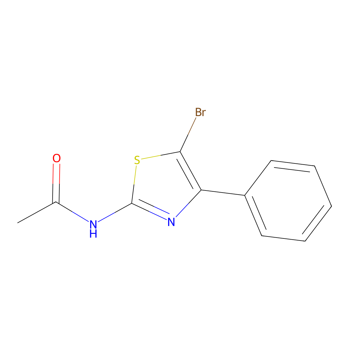 N-(5-bromo-4-phenyl-1,3-thiazol-2-yl)acetamide molecular structure, CAS 14269-43-3