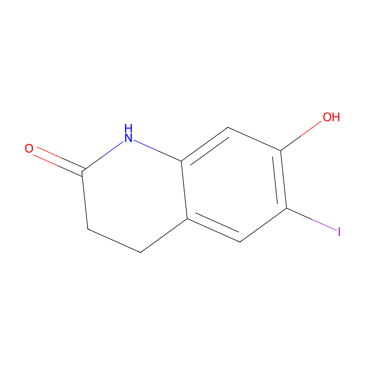 7-Hydroxy-6-iodo-1,2,3,4-tetrahydroquinolin-2-one molecular structure, CAS 1426904-69-9