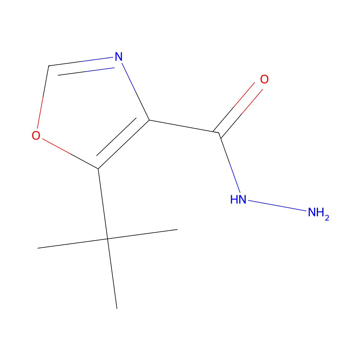 5-Tert-butyl-1,3-oxazole-4-carbohydrazide molecular structure, CAS 1426904-72-4