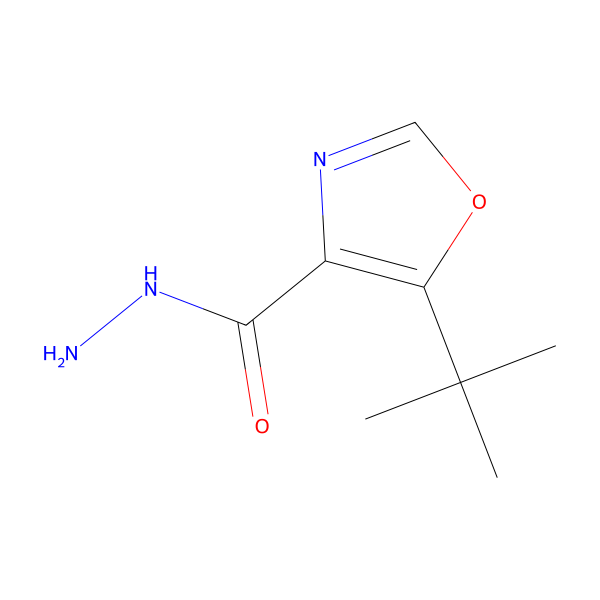 5-Tert-butyl-1,3-oxazole-4-carbohydrazide molecular structure, CAS 1426904-72-4