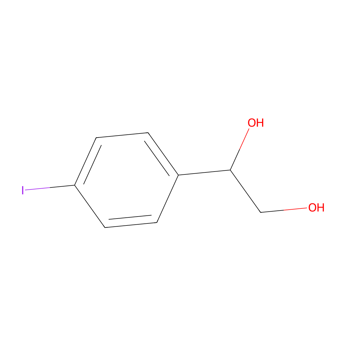 1-(4-Iodophenyl)ethane-1,2-diol molecular structure, CAS 1426913-89-4