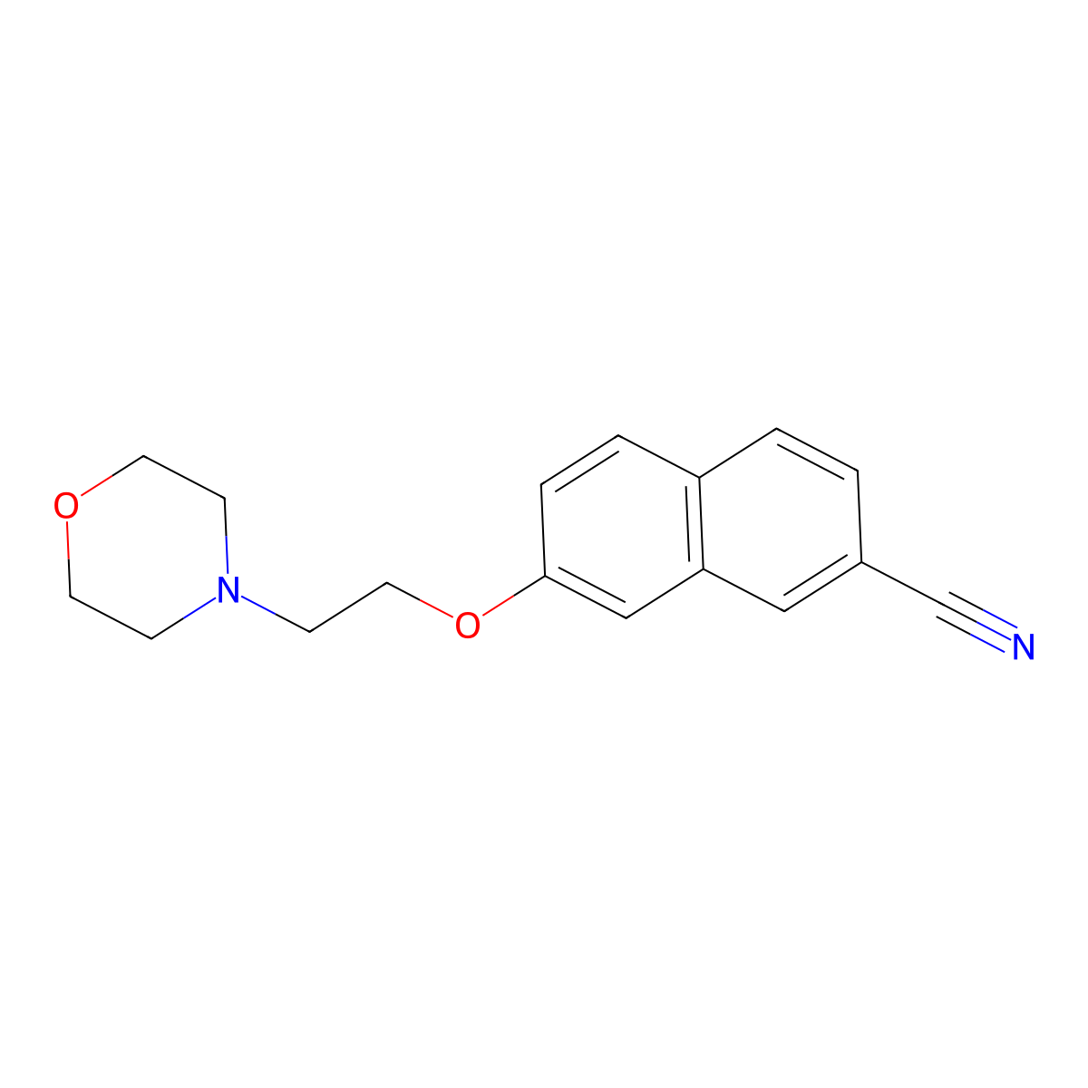 7-[2-(Morpholin-4-yl)ethoxy]naphthalene-2-carbonitrile molecular structure, CAS 1426914-68-2