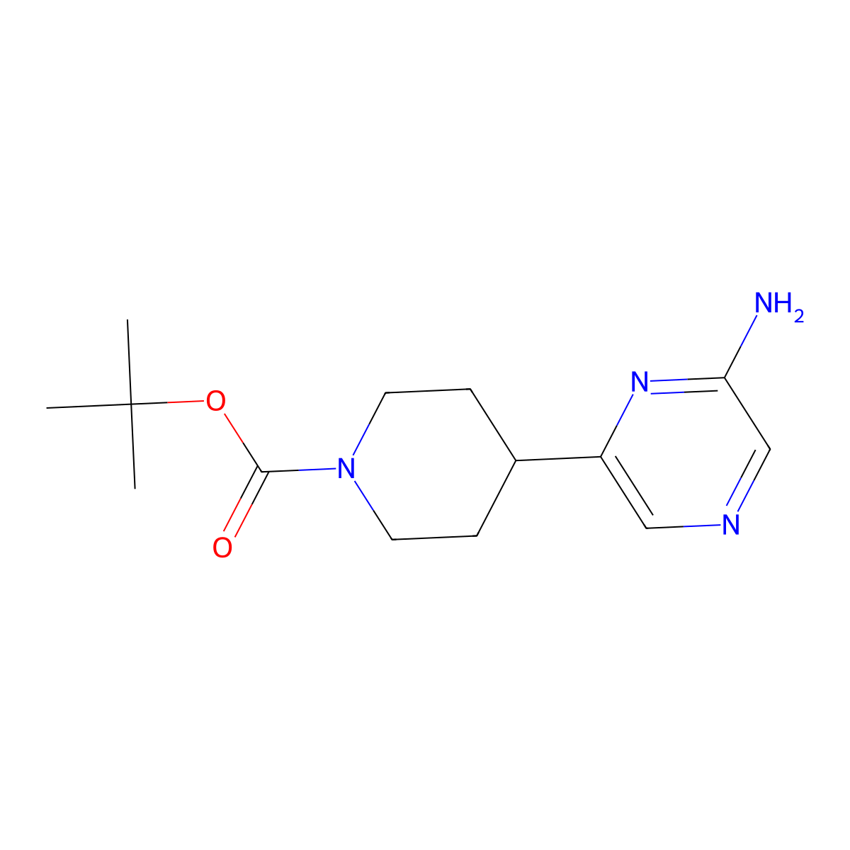 tert-Butyl 4-(6-aminopyrazin-2-yl)piperidine-1-carboxylate molecular structure, CAS 1426921-56-3