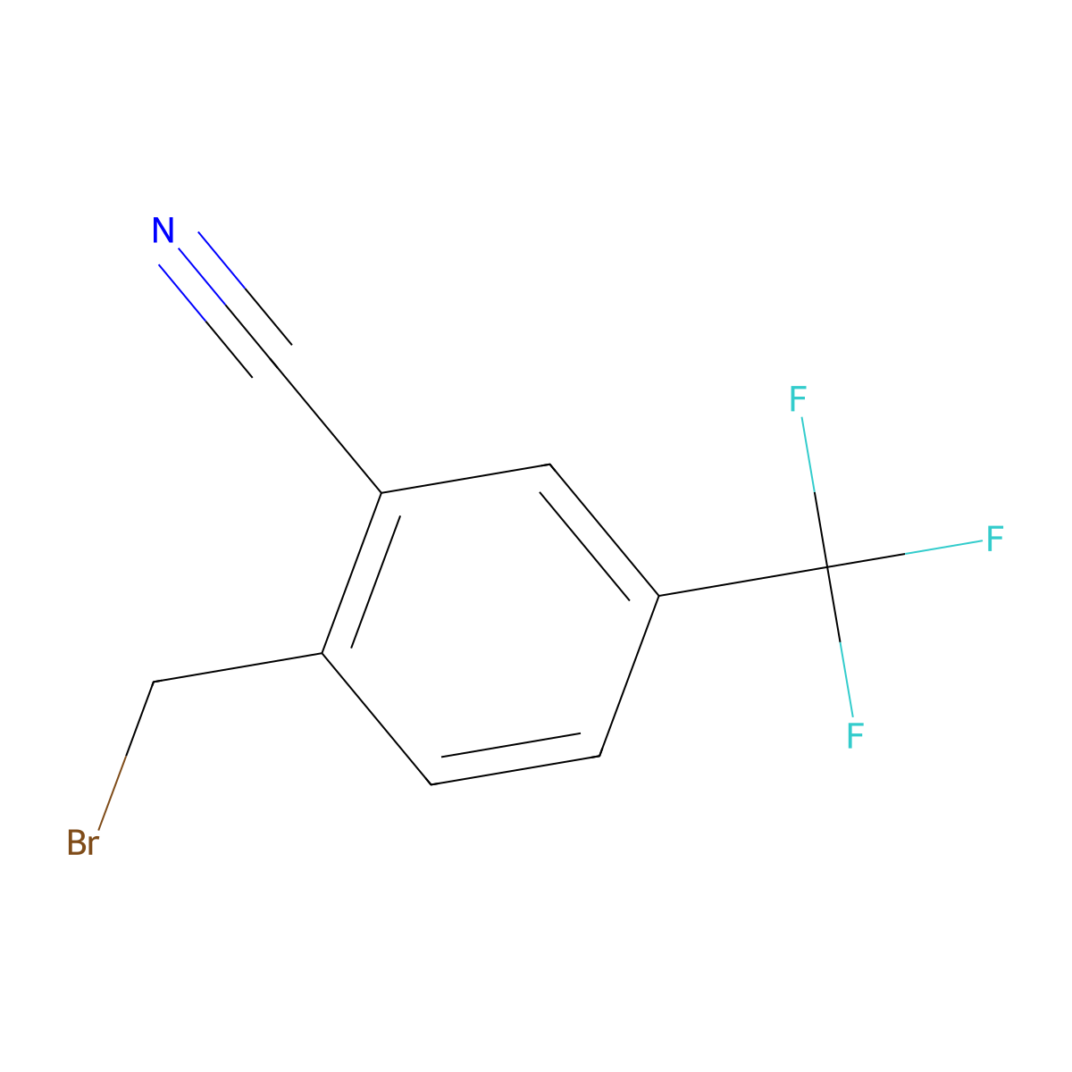 2-(Bromomethyl)-5-(trifluoromethyl)benzonitrile molecular structure, CAS 1426933-69-8