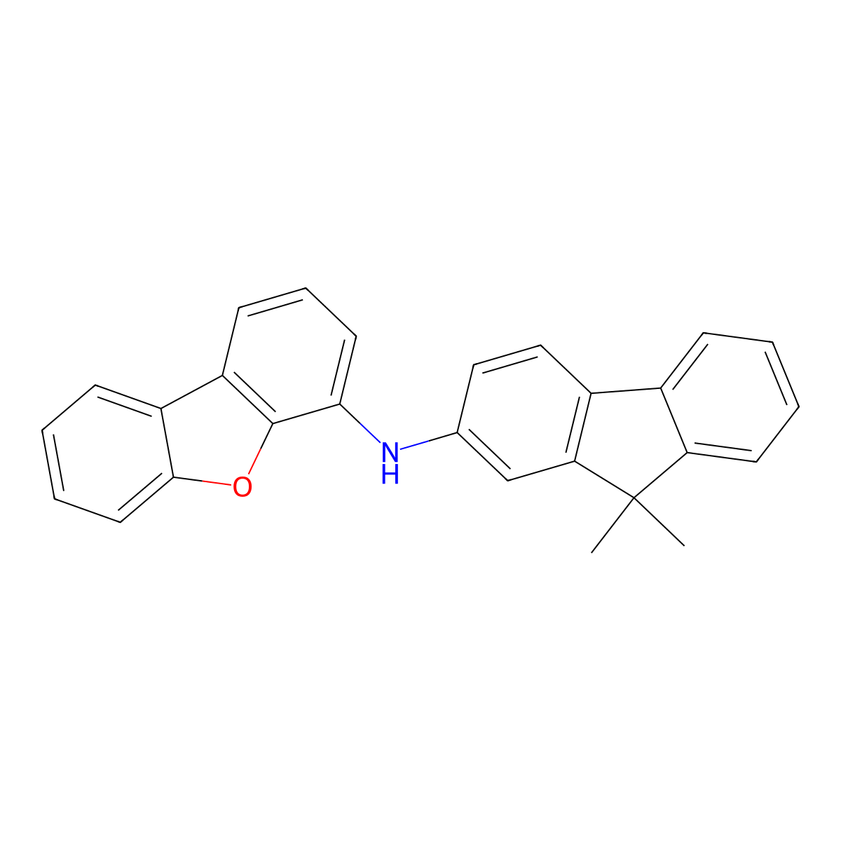 N-(9,9-Dimethyl-9H-fluoren-2-yl)dibenzo[b,d]furan-4-amine molecular structure, CAS 1426933-82-5