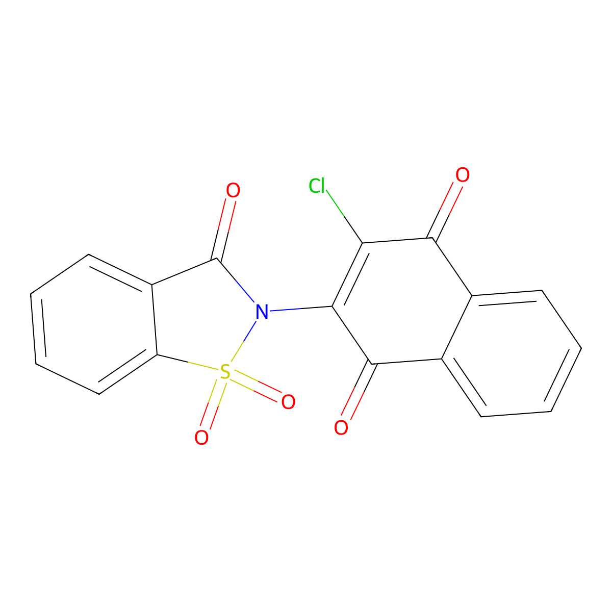 2-(3-Chloro-1,4-dioxo-1,4-dihydronaphthalen-2-yl)-2,3-dihydro-1lambda6,2-benzothiazole-1,1,3-trione molecular structure, CAS 1426935-67-2