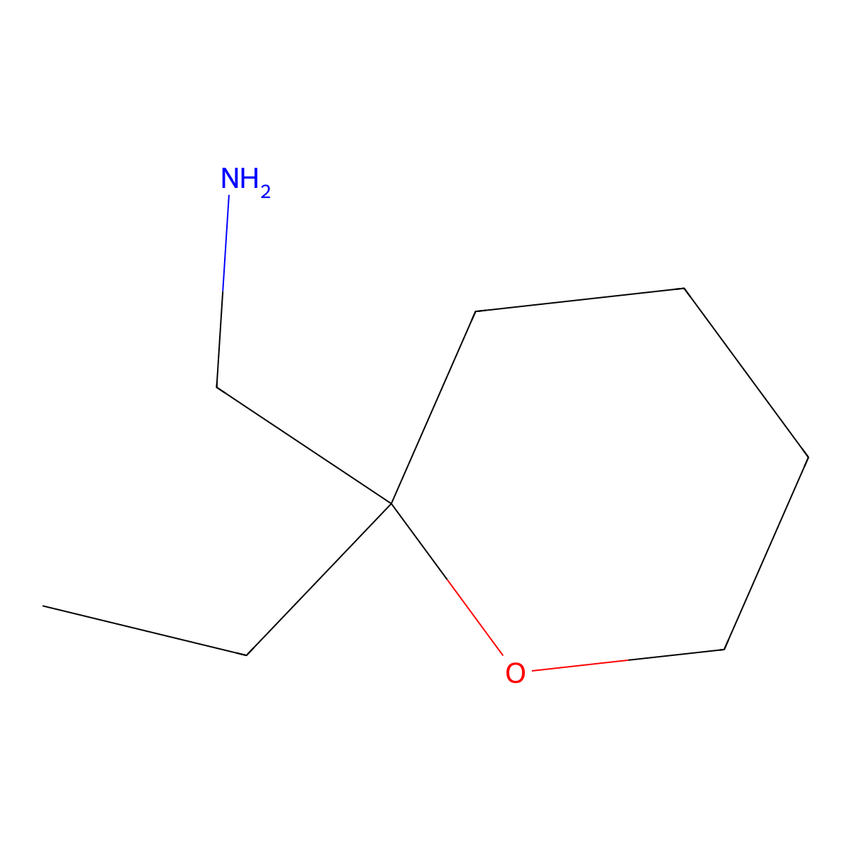 (2-Ethyloxan-2-yl)methanamine molecular structure, CAS 1426955-23-8