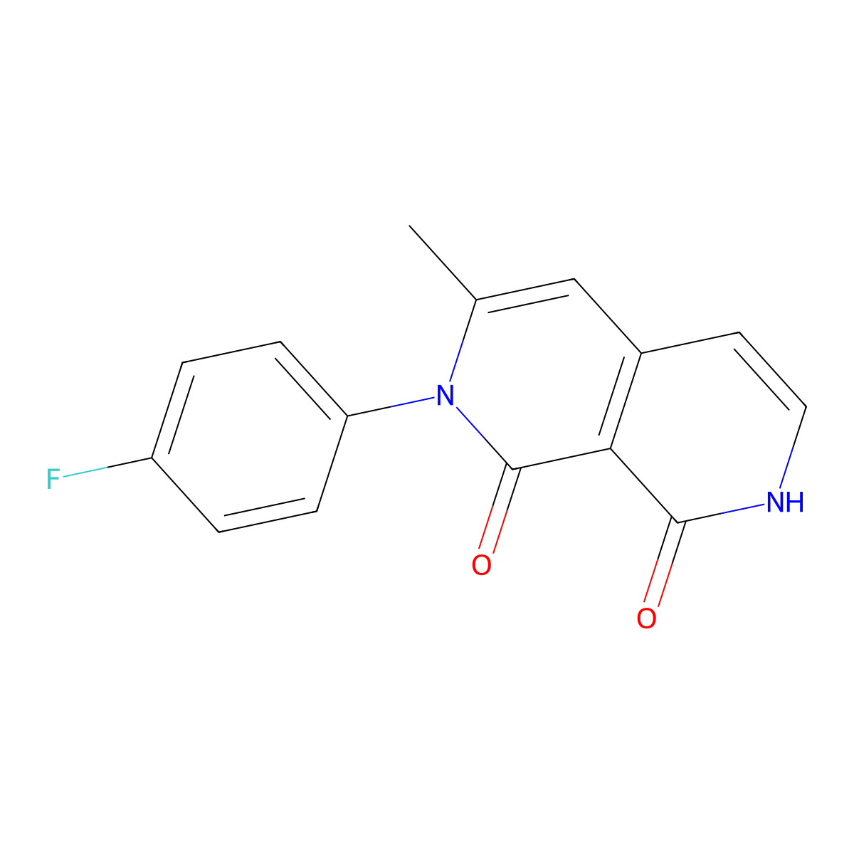 2-(4-Fluorophenyl)-3-methyl-2,7-naphthyridine-1,8(2H,7H)-dione molecular structure, CAS 1426957-22-3