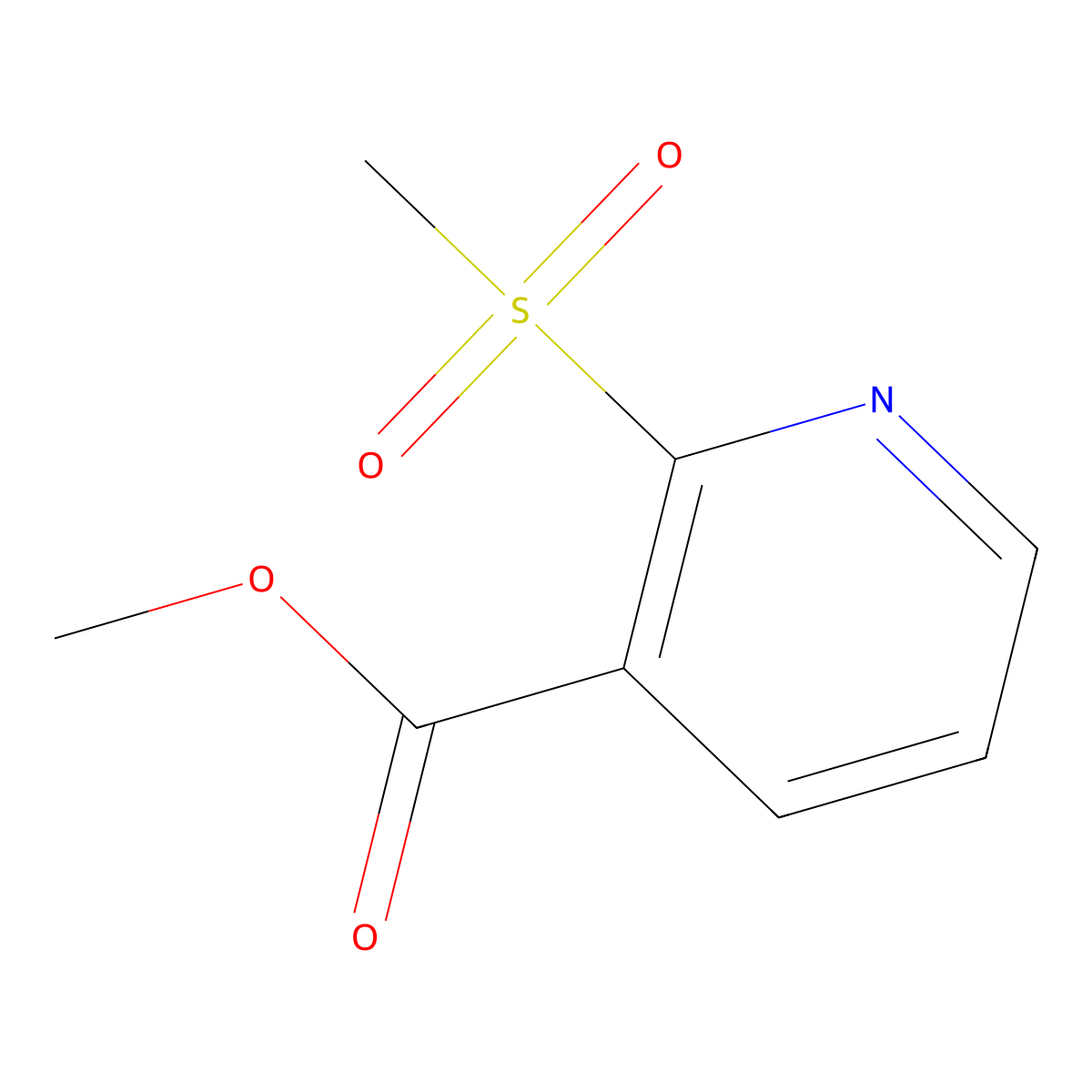 Methyl 2-methanesulfonylpyridine-3-carboxylate molecular structure, CAS 1426958-31-7