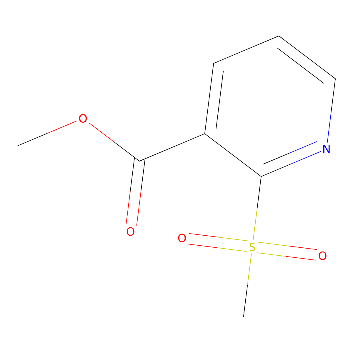 Methyl 2-methanesulfonylpyridine-3-carboxylate molecular structure, CAS 1426958-31-7