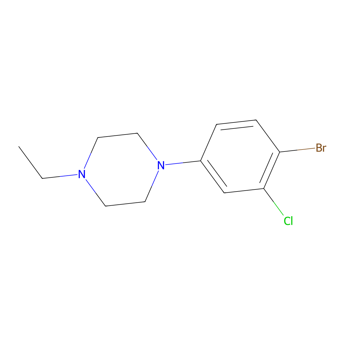 1-(4-Bromo-3-chlorophenyl)-4-ethylpiperazine molecular structure, CAS 1426958-32-8