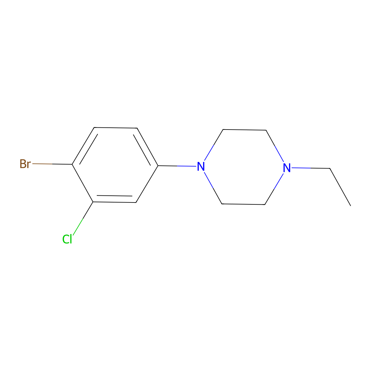 1-(4-Bromo-3-chlorophenyl)-4-ethylpiperazine molecular structure, CAS 1426958-32-8