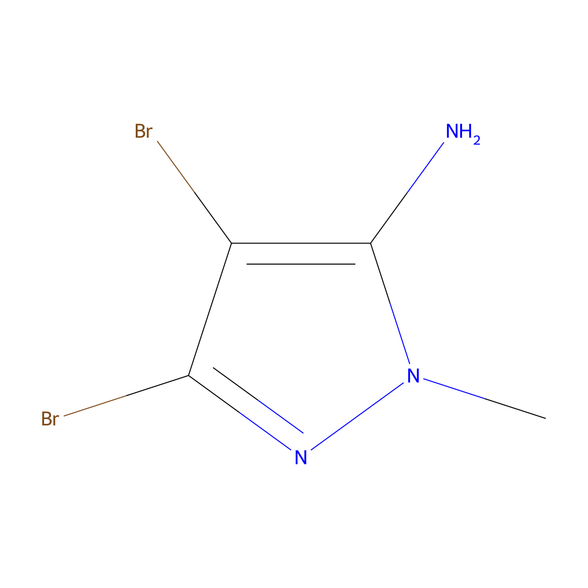 3,4-Dibromo-1-methyl-1H-pyrazol-5-amine molecular structure, CAS 1426958-35-1