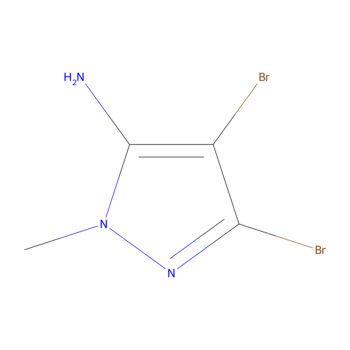 3,4-Dibromo-1-methyl-1H-pyrazol-5-amine molecular structure, CAS 1426958-35-1
