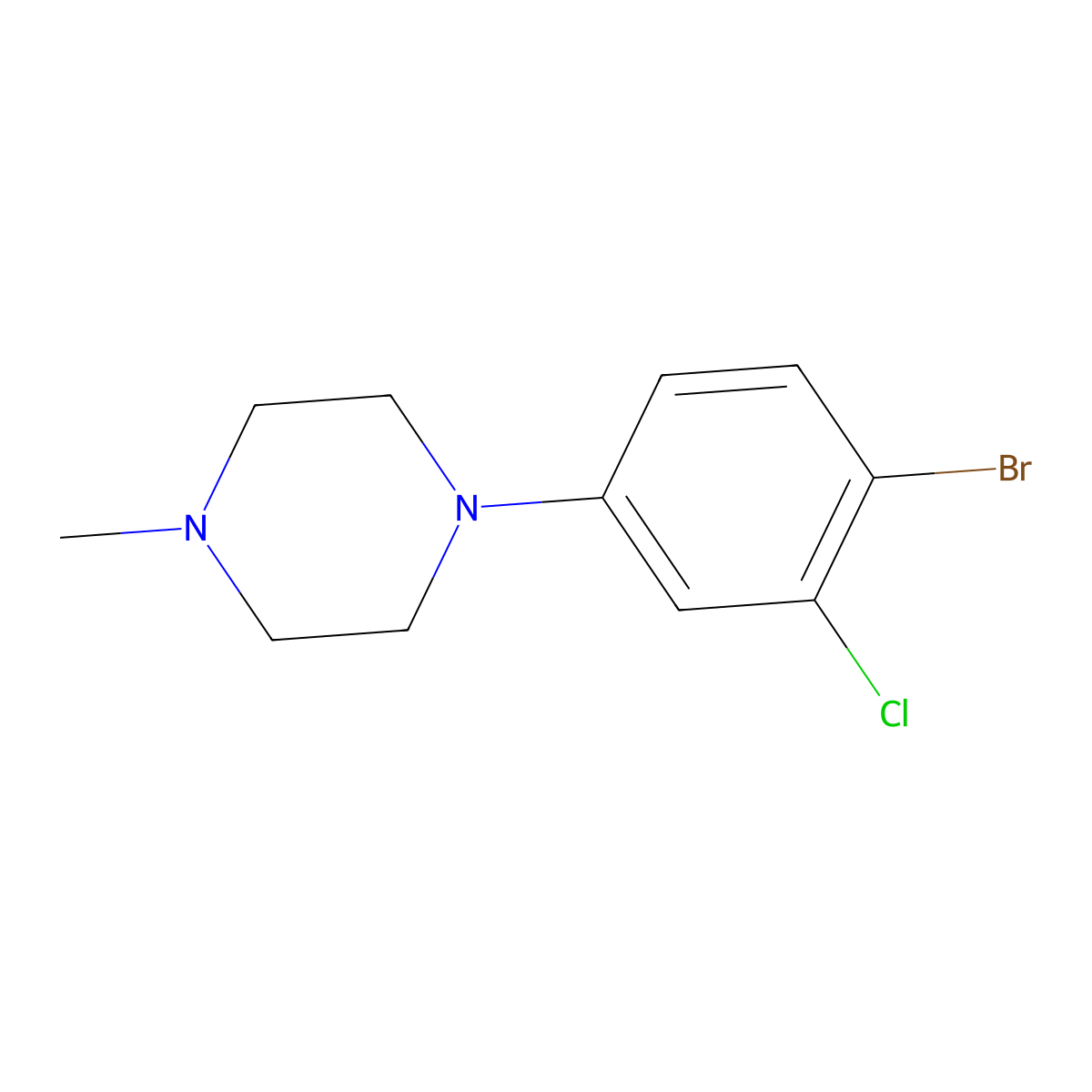 1-(4-Bromo-3-chlorophenyl)-4-methylpiperazine molecular structure, CAS 1426958-37-3