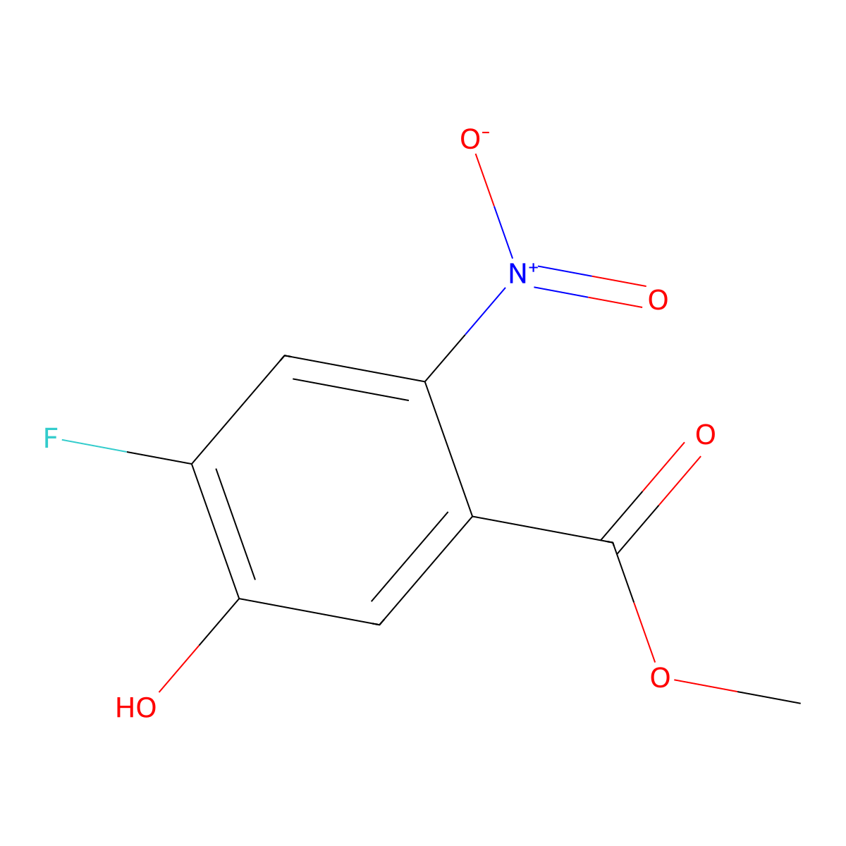 Methyl 4-fluoro-5-hydroxy-2-nitrobenzoate molecular structure, CAS 1426958-40-8
