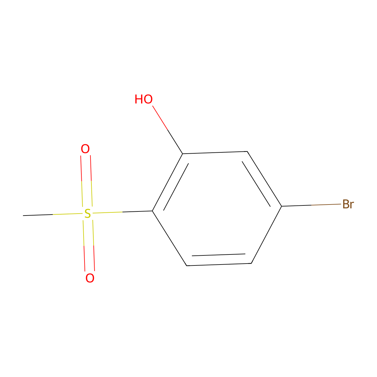 5-Bromo-2-methanesulfonylphenol molecular structure, CAS 1426958-41-9