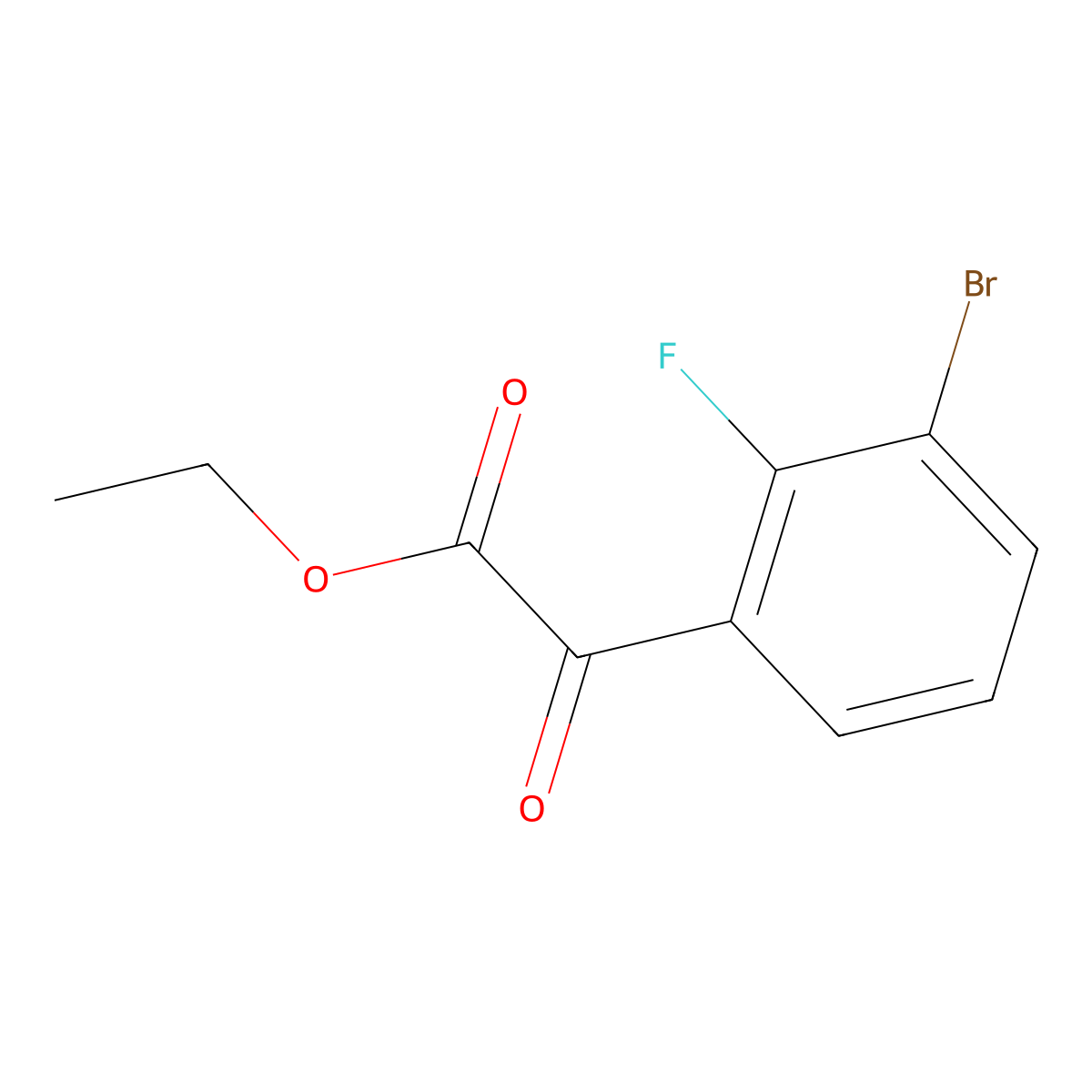 Ethyl 2-(3-bromo-2-fluorophenyl)-2-oxoacetate molecular structure, CAS 1426958-42-0