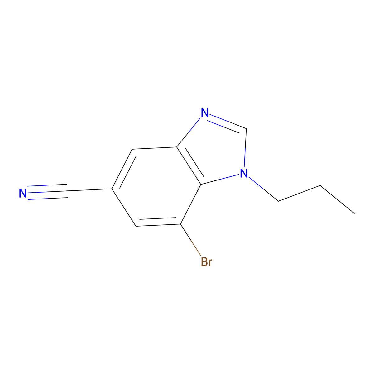 7-Bromo-1-propyl-1,3-benzodiazole-5-carbonitrile molecular structure, CAS 1426958-45-3