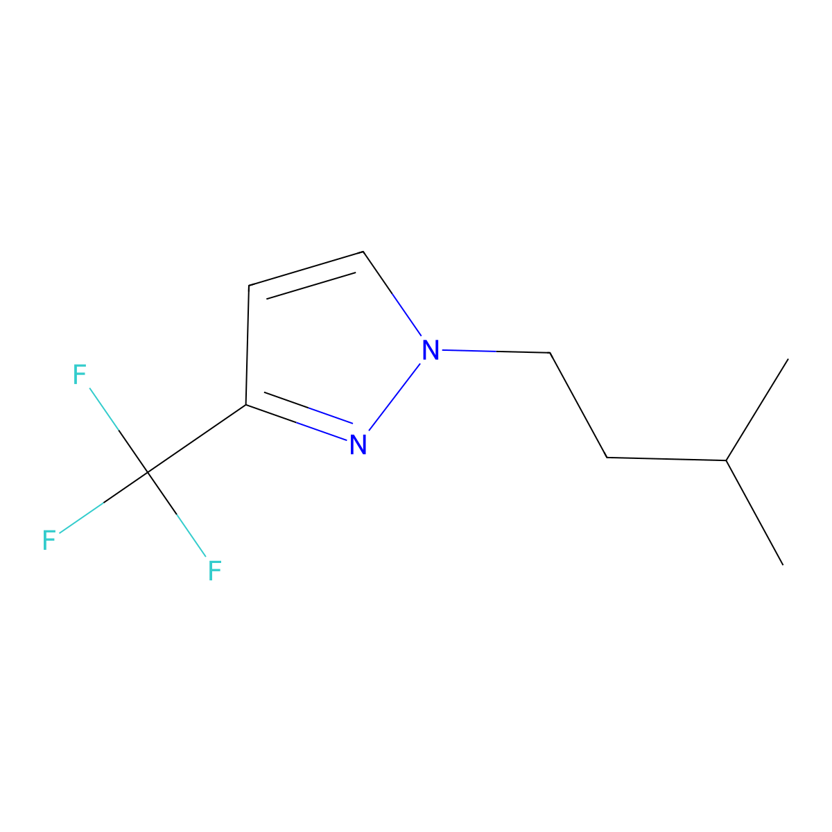 1-(3-Methylbutyl)-3-(trifluoromethyl)pyrazole molecular structure, CAS 1426958-46-4