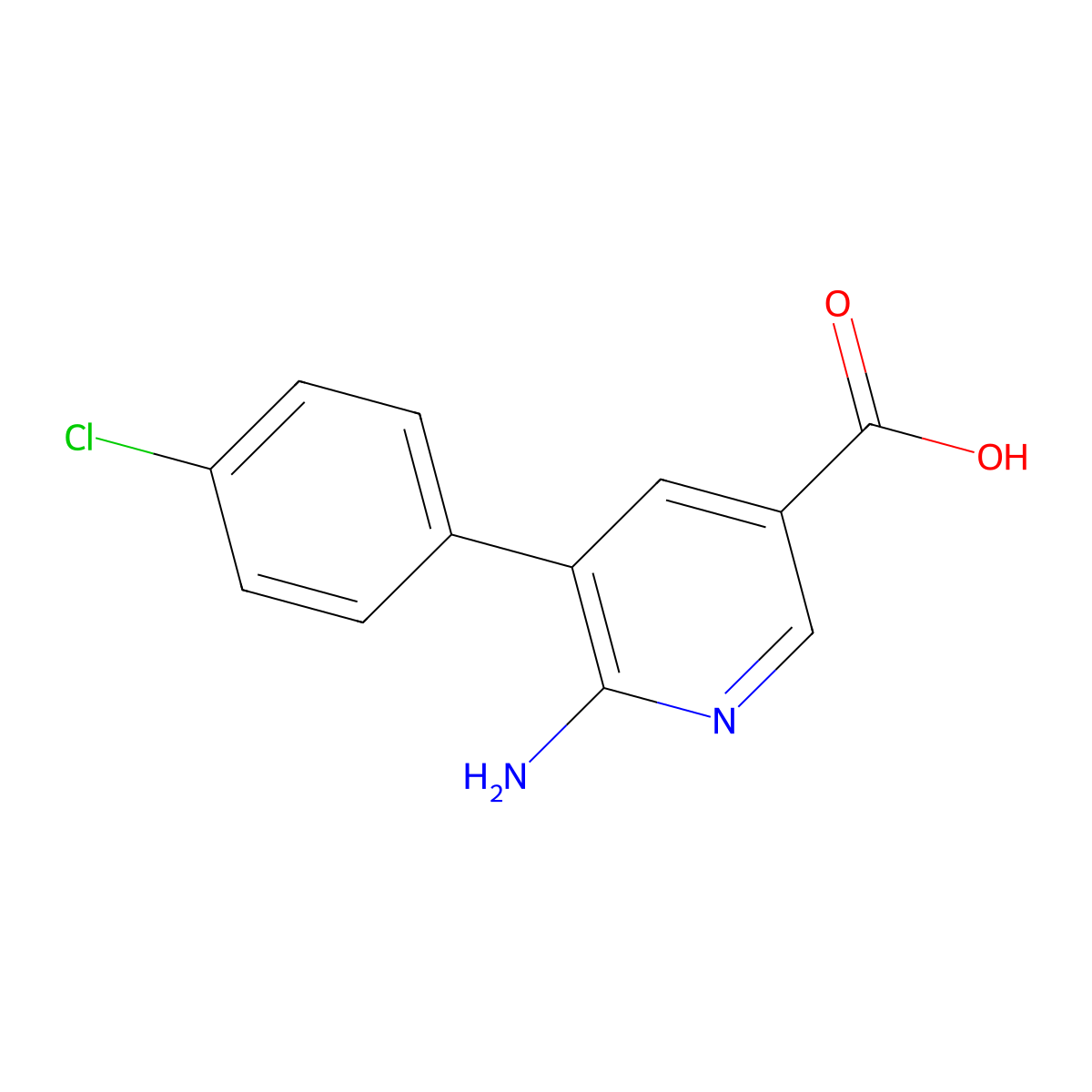 6-Amino-5-(4-chlorophenyl)pyridine-3-carboxylic acid molecular structure, CAS 1426958-49-7