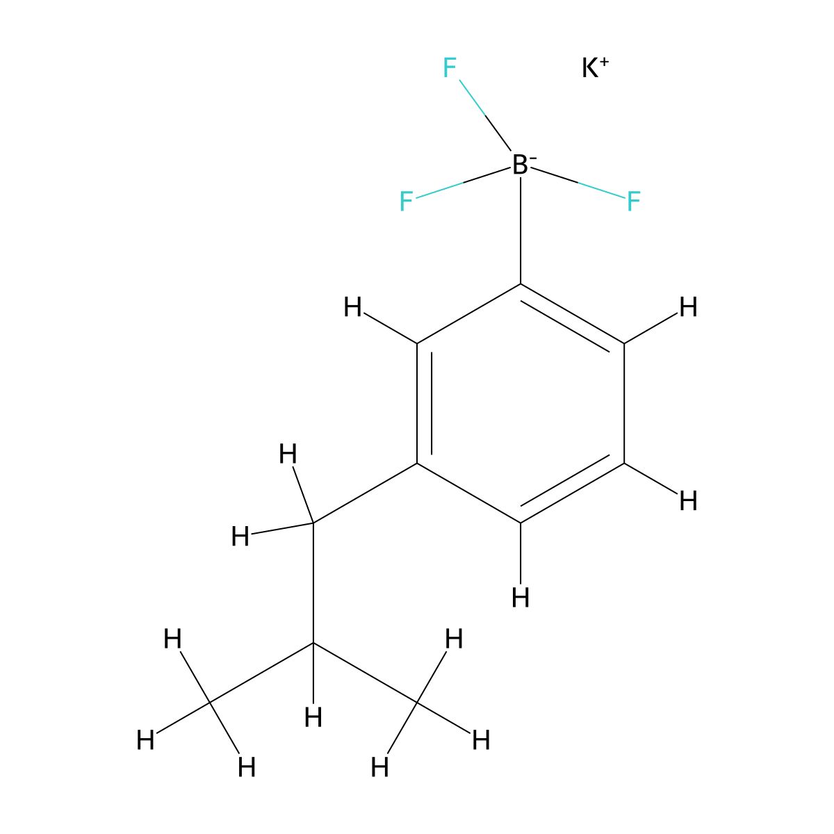 Potassium trifluoro[3-(2-methylpropyl)phenyl]boranuide molecular structure, CAS 1426958-91-9