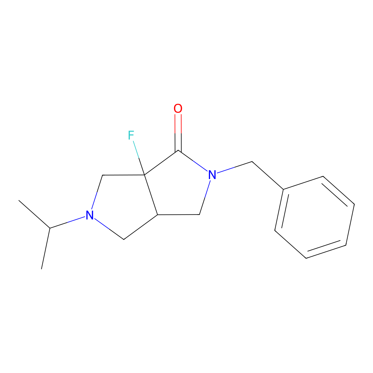 cis-2-Benzyl-6a-fluoro-5-isopropylhexahydropyrrolo[3,4-c]pyrrol-1(2H)-one molecular structure, CAS 1426959-27-4
