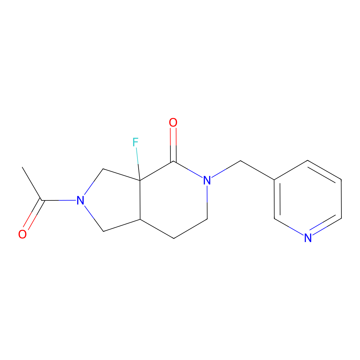 cis-2-Acetyl-3a-fluoro-5-(pyridin-3-ylmethyl)hexahydro-1H-pyrrolo[3,4-c]pyridin-4(2H)-one molecular structure, CAS 1426959-32-1