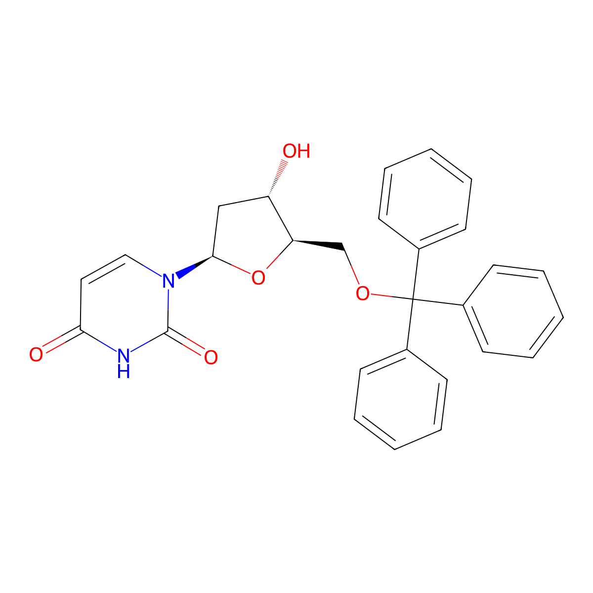 2'-Deoxy-5'-O-(triphenylmethyl)uridine molecular structure, CAS 14270-73-6