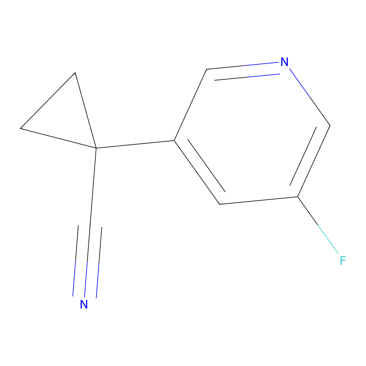 1-(5-Fluoro-3-pyridyl)cyclopropanecarbonitrile molecular structure, CAS 1427010-14-7